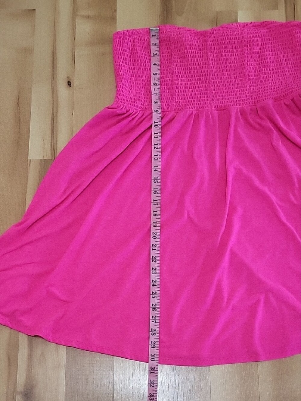 Torrid Hot Pink Fuchsia Smocked Strapless Knit Dress Women's Size 3X - Picture 12 of 13
